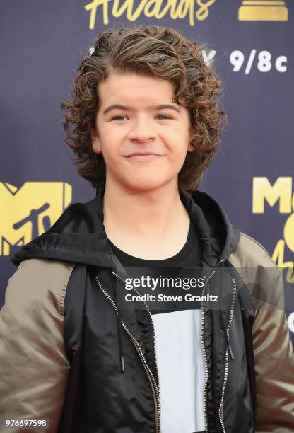 Actor Gaten Matarazzo attends the 2018 MTV Movie And TV Awards at Barker Hangar on June 16, 2018 in Santa Monica, California.