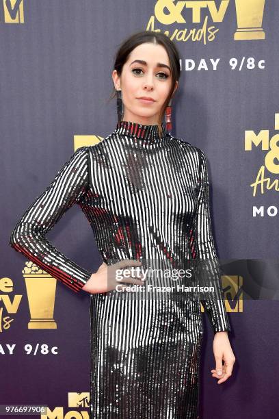 Actor Cristin Milioti attends the 2018 MTV Movie And TV Awards at Barker Hangar on June 16, 2018 in Santa Monica, California.