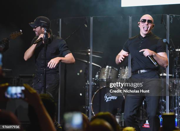 Enrique Iglesias and Pitbull perform at 103.5 KTU's KTUphoria on June 16, 2018 in Wantagh City.