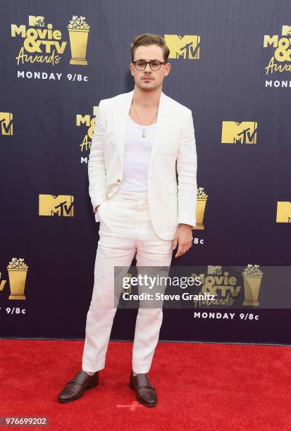 Actor Dacre Montgomery attends the 2018 MTV Movie And TV Awards at Barker Hangar on June 16, 2018 in Santa Monica, California.