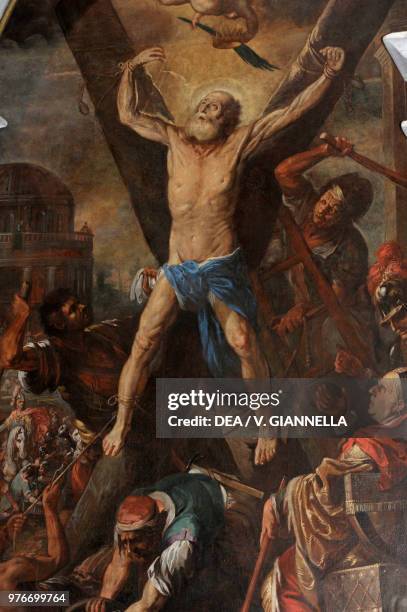 The martyrdom of Saint Andrew, painting by Joseph Heintz the Younger, cathedral of Spilimbergo, Friuli-Venezia Giulia, Italy, 17th century.