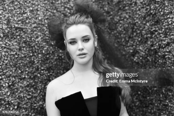 Actor Katherine Langford attends the 2018 MTV Movie And TV Awards at Barker Hangar on June 16, 2018 in Santa Monica, California.