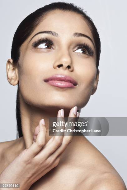 Actress Freida Pinto poses for a portrait session on July 21, 2009 in New York City.