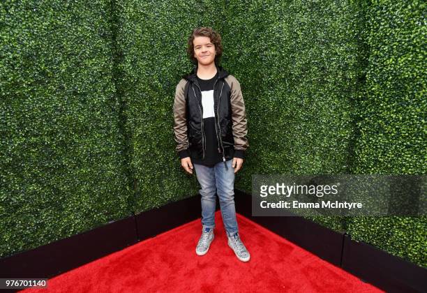 Actor Gaten Matarazzo attends the 2018 MTV Movie And TV Awards at Barker Hangar on June 16, 2018 in Santa Monica, California.