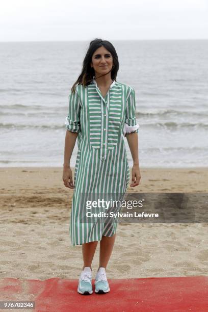 Geraldine Nakache attends photocall of Cabourg Film Festival on June 16, 2018 in Cabourg, France.