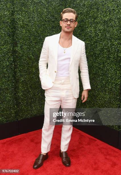 Actor Dacre Montgomery attends the 2018 MTV Movie And TV Awards at Barker Hangar on June 16, 2018 in Santa Monica, California.