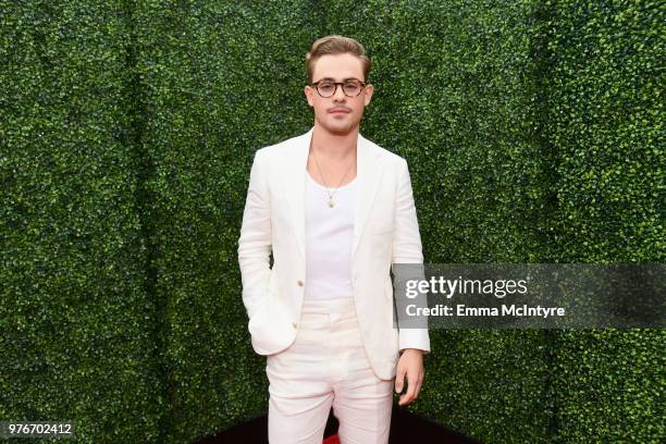 Actor Dacre Montgomery attends the 2018 MTV Movie And TV Awards at Barker Hangar on June 16, 2018 in Santa Monica, California.