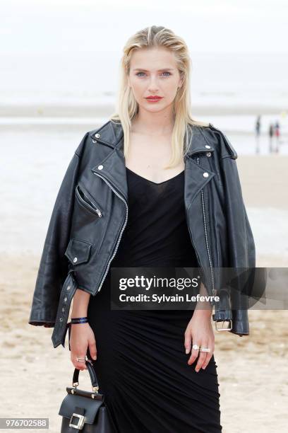 Camille Razat attends photocall of Cabourg Film Festival on June 16, 2018 in Cabourg, France.