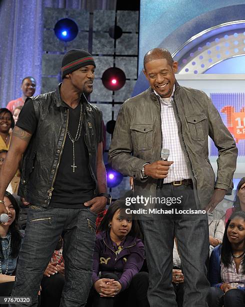 Actors Lance Gross and Forest Whitaker appear on BET's "106 & Park" at BET Studios on March 11, 2010 in New York City.