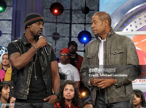 Actors Lance Gross and Forest Whitaker appear on BET's "106 & Park" at BET Studios on March 11, 2010 in New York City.
