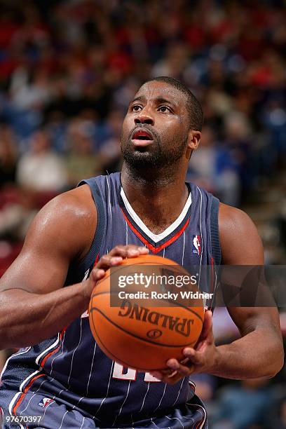 Raymond Felton of the Charlotte Bobcats shoots a free throw during the game against the Sacramento Kings on January 30, 2010 at Arco Arena in...