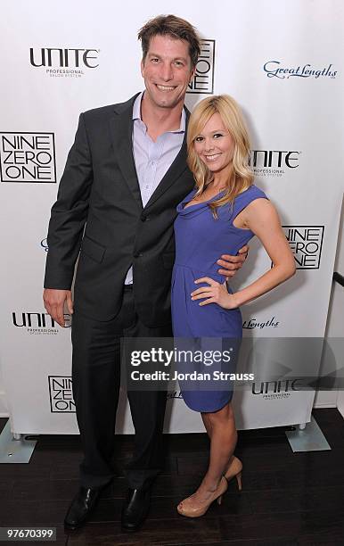 Actor Charlie O'Connell and guest attend Nine Zero One Salon Grand Opening and Book Party at Nine Zero One Salon on February 22, 2010 in West...