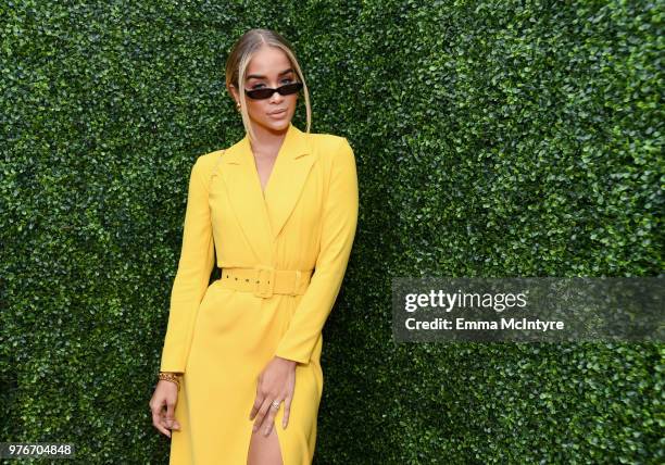 Model Jasmine Sanders attends the 2018 MTV Movie And TV Awards at Barker Hangar on June 16, 2018 in Santa Monica, California.