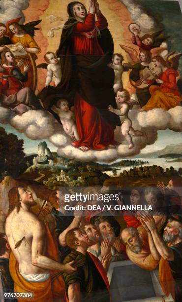 Assumption of Mary into Heaven, painting by a Piedmontese painter, church of Saint Charles al Corso, Milan, Lombardy, Italy, 16th century.