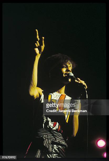 Jeffrey Daniel of the disco group "Shalamar" performs onstage in 1981 in London, England.