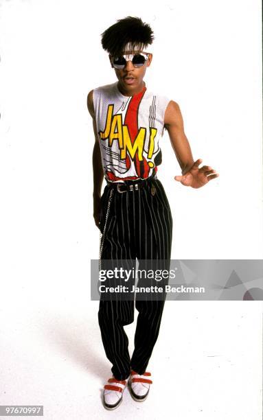 Jeffrey Daniel of the disco group "Shalamar" poses for a portrait in 1981 in London, England.