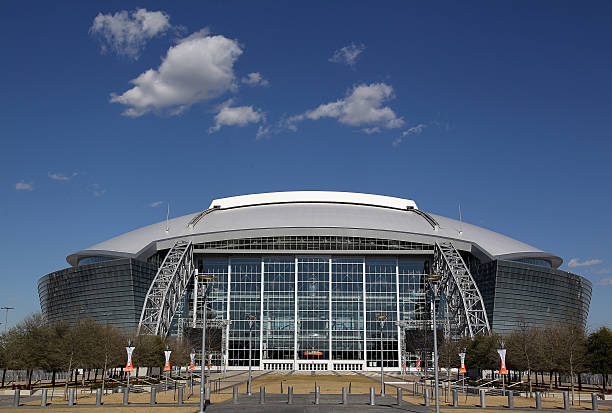 General view of the exterior of Cowboys Stadium before the weigh-in for the WBO welterweight title fight between Manny Pacquiao of the Philippines...