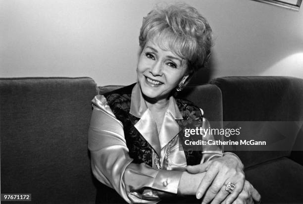 American actress Debbie Reynolds poses for a portrait in December 1996 in New York City, New York.