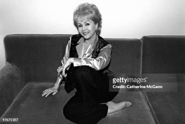 American actress Debbie Reynolds poses for a portrait in December 1996 in New York City, New York.