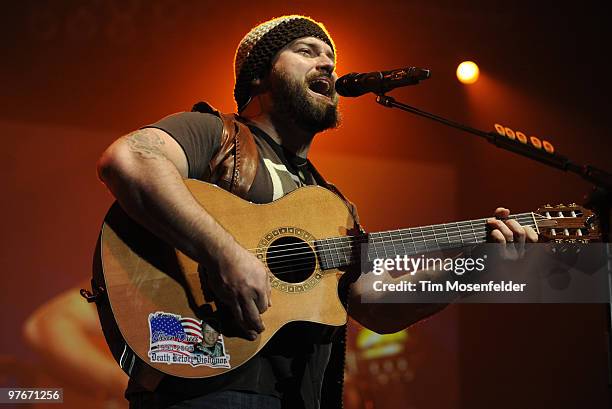 Zac Brown of the Zac Brown Band performs part of the bands' Breaking Southern Ground Tour at Arco Arena on March 11, 2010 in Sacramento, California.