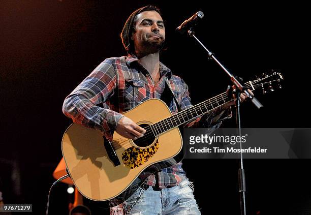 Nic Cowan performs with the Zac Brown Band as part of the bands' Breaking Southern Ground Tour at Arco Arena on March 11, 2010 in Sacramento,...