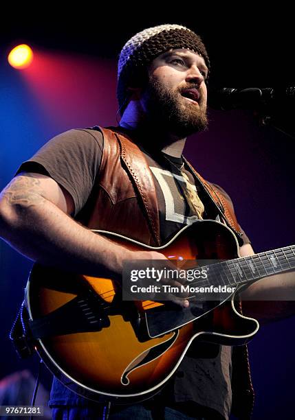 Zac Brown of the Zac Brown Band performs part of the bands' Breaking Southern Ground Tour at Arco Arena on March 11, 2010 in Sacramento, California.
