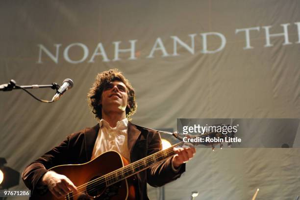Charlie Fink of Noah and the Whale perforsm at The Roundhouse on March 12, 2010 in London, England.