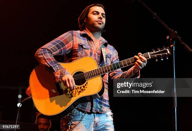 Nic Cowan performs with the Zac Brown Band as part of the bands' Breaking Southern Ground Tour at Arco Arena on March 11, 2010 in Sacramento,...