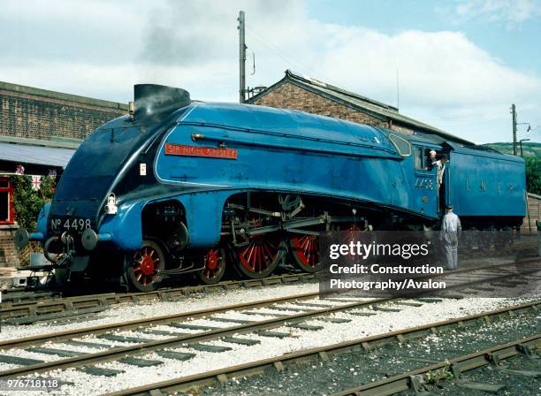 Cumbrian Coast Express. No 4498 Sir Nigel Gresley poses at Carnforth. . , United Kingdom.