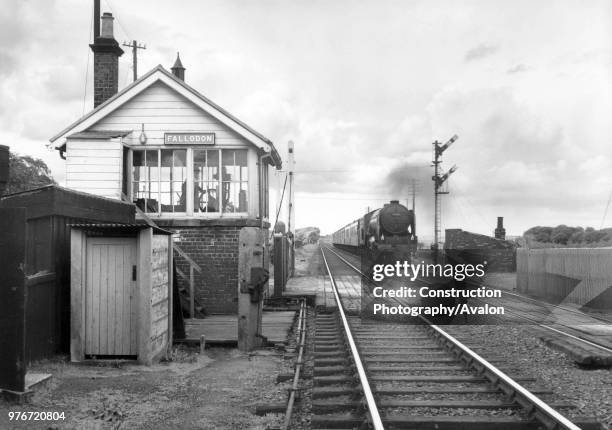 Former L.N.E.R. A2 Pacific No 60516 Hycilla caught at Fallodon on the East Coast Main Line with a train of Pullman stock. 7th June 1960, United...