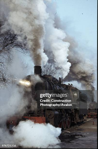 Fushun Opencast Coalmine on Thuresday 5th Jan 1984 when the system operated a former United States Army Transportation Corps S160 Class 2-8-0s...