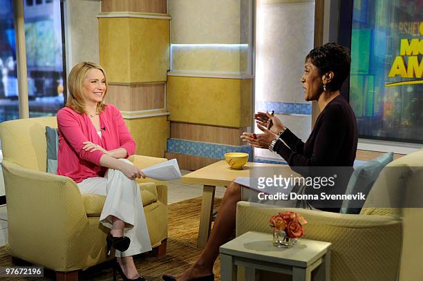 Walt Disney Television via Getty Images News' Andrea Canning talks with Robin Roberts on GOOD MORNING AMERICA, 3.12.10 on the Walt Disney Television...