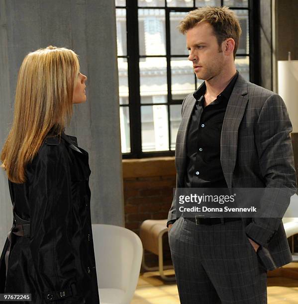 Gina Tognoni and Trevor St. John in a scene that airs the week of March 15, 2010 on Disney General Entertainment Content via Getty Images Daytime's...