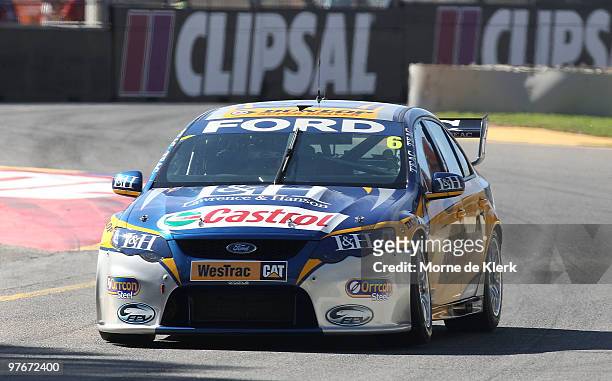 Steve Richards of the Dunlop Super Dealer FPR team drives during first qualifying of the Clipsal 500, which is round three of the V8 Supercar...