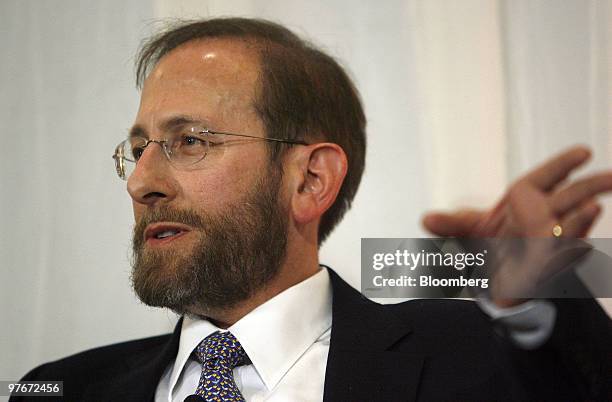 Alan Garber, professor of medicine at Stanford University, speaks during a panel discussion at the Stanford Institute for Economic Policy Research...