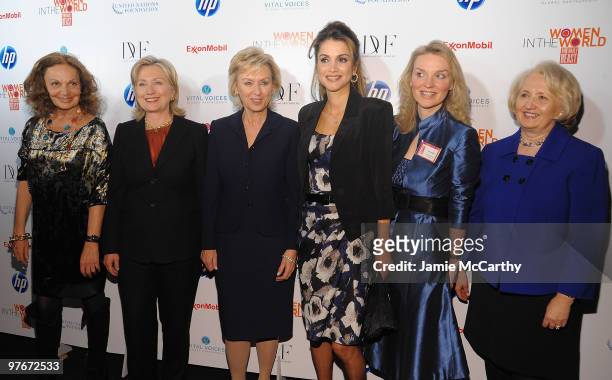 Designer Diane von Furstenberg,Secretary of State Hillary Clinton,founder and Editor in Chief of The Daily Beast Tina Brown,Her Majesty Queen Rania...