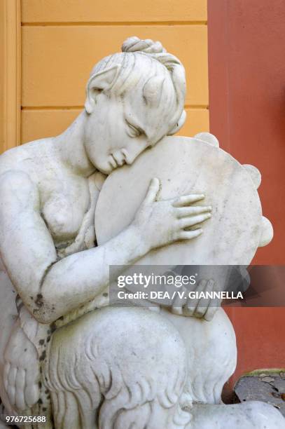 Statue adorning a nook of Villa Durazzo, Santa Margherita Ligure, Liguria, Italy.