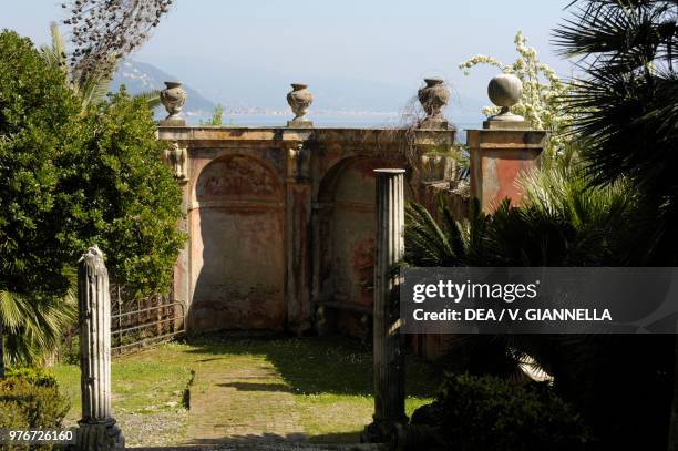 Nook of the garden of Villa Durazzo, Santa Margherita Ligure, Liguria, Italy.