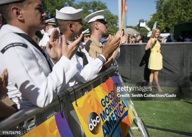 Sailors and Marines watching a concert by artists Sting and Shaggy on Good Morning America in Central Park, New York, May 25, 2018. Image courtesy...
