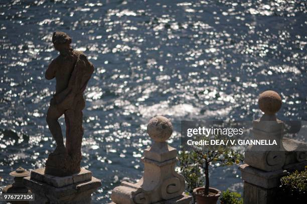Statue adorning the garden of Isola Bella, Lake Maggiore, Piedmont, Italy.