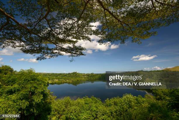 Pond formed in a volcanic crater, Nosy Be island, Madagascar.