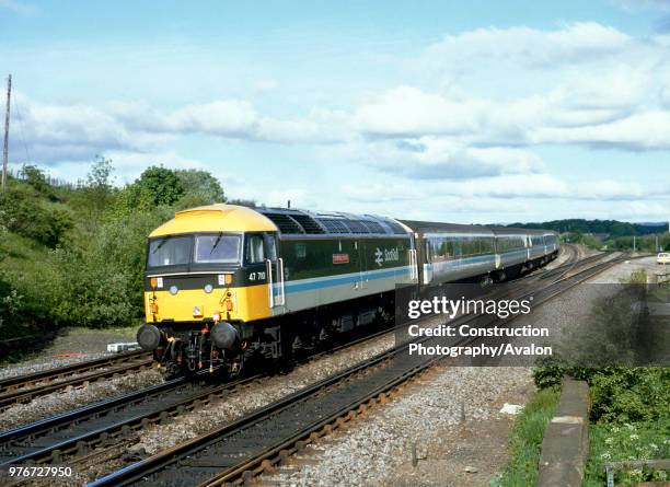 Polmont Junction. No 47.710 heads for Glasgow at Polmont Junction with the 08:00 push/pull services from Edinburgh. , United Kingdom.