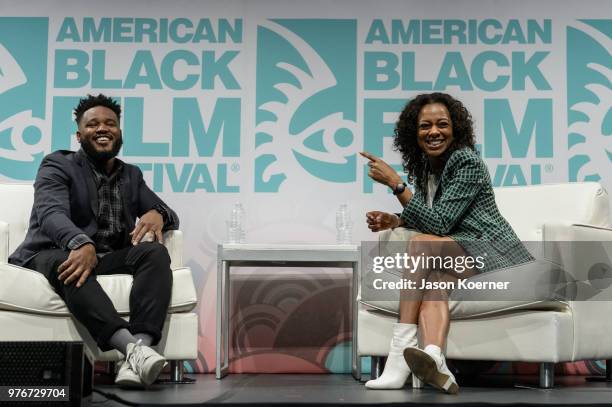 Ryan Coogler speaks on stage during ABFF Talks : A Conversation with Ryan Coogler at the New World Center during the 22nd Annual American Black Film...