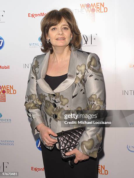 Cherie Blair attends the "Women In The World: Stories and Solutions" global summit at Hudson Theatre on March 12, 2010 in New York City.