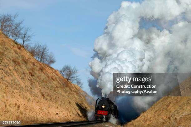 The cutting west of Liudigou Station on the Jing Peng section of the Ji-Tong Railway Inner Mongolia is a superb location for east bound freights...