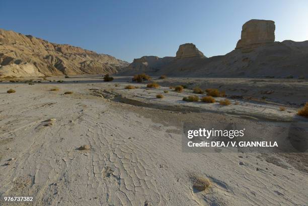 The Judean Desert behind the Dead Sea, Israel.