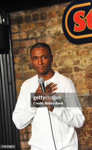 Tommy Davidson performs at The Stress Factory Comedy Club on March 12, 2010 in New Brunswick, New Jersey.