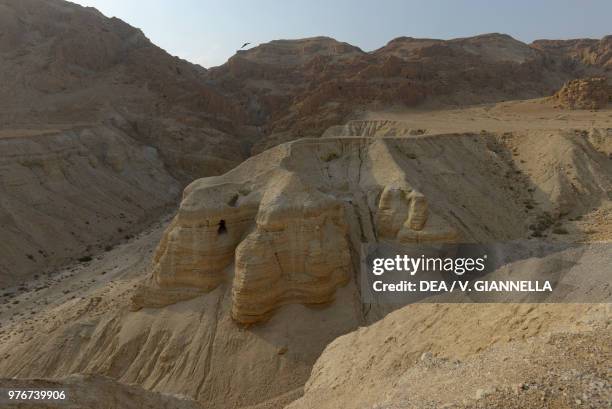 The caves of Qumran where the Dead Sea scrolls were found, Israel.