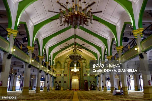 Interior of the Sultan Mosque, Arab Street, Singapore.