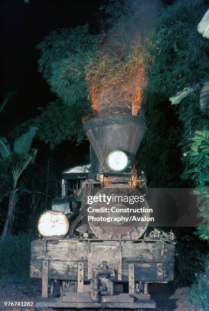 The Insular Lumber Company's teak burning 3 truck Shay No 12 built up Lima of Ohio in Fiery mood at Minapasuk Base Camp at 03:30 am on Sunday 27...